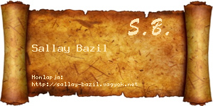 Sallay Bazil névjegykártya